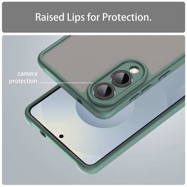 SKALO Samsung S25 Edge Color Bumper Frosted Cover - Grøn