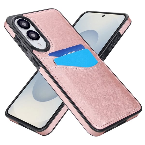 SKALO Samsung S25 Edge PU-Læder Kortholder Cover - Rosa guld