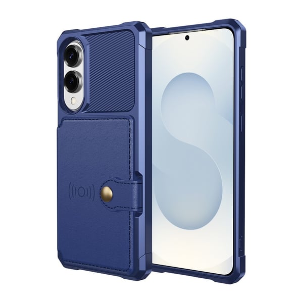 SKALO Samsung S25 Edge Stødresistent Cover med Pung- Blå