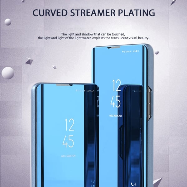 SKALO Samsung S25 Edge Clear View Flip Cover - Blå