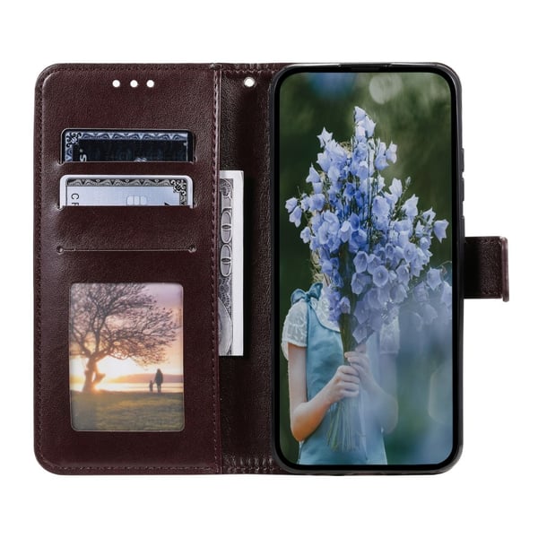 SKALO Samsung S25 Edge Mandala Flip Cover - Brun