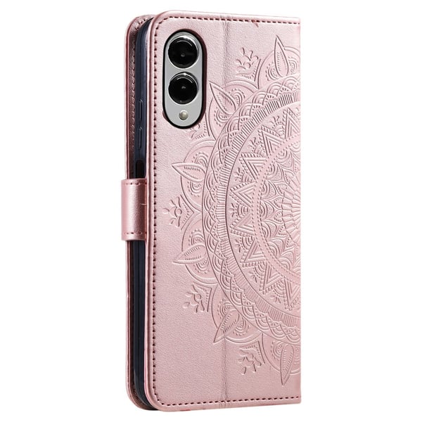 SKALO Samsung S25 Edge Mandala Lompakkokotelo - Ruusukulta