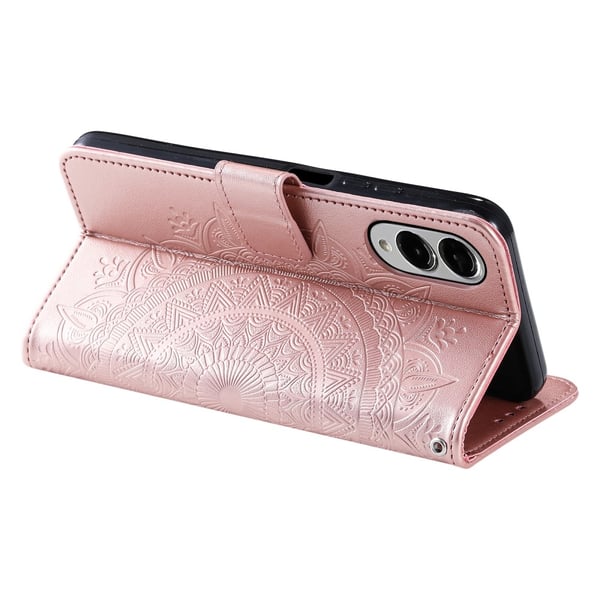 SKALO Samsung S25 Edge Mandala Lompakkokotelo - Ruusukulta