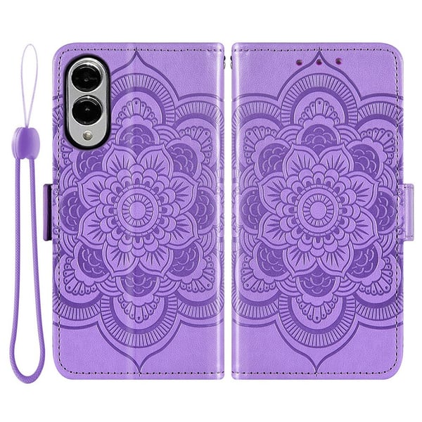 SKALO Samsung S25 Edge Mandala Flower Plånboksfodral - Lila