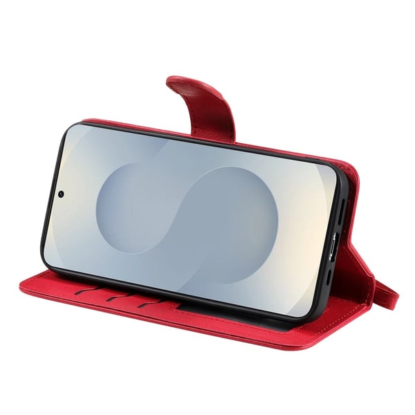 SKALO Samsung S25 Edge 2-i-1 Magnetisk Aftagelig Flip Cover - Rød
