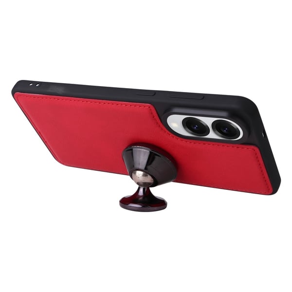 SKALO Samsung S25 Edge 2-i-1 Magnetisk Aftagelig Flip Cover - Rød