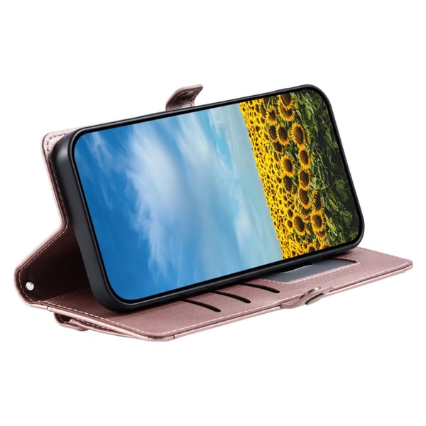 SKALO Samsung S25 Edge PU-Læder Kuvert Flip Cover - Rosa guld