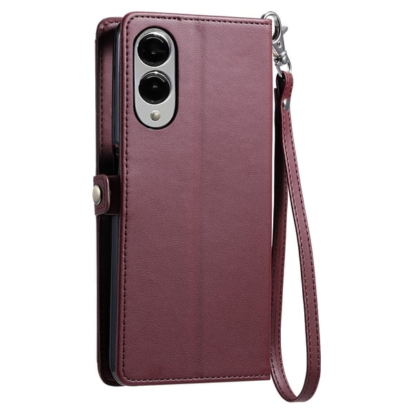 SKALO Samsung S25 Edge PU-Læder Kuvert Flip Cover - Rød