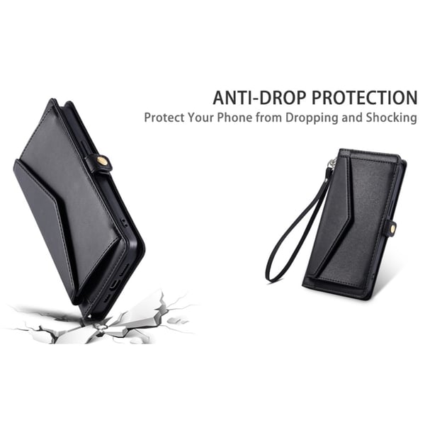 SKALO Samsung S25 Edge PU-Læder Kuvert Flip Cover - Sort