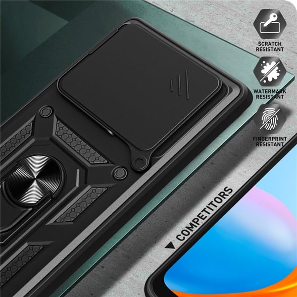 SKALO Motorola Edge 60 Pro 5G Armor Metallring Kameraslider Skal - Svart
