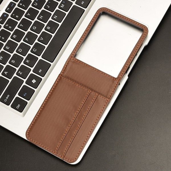 SKALO Motorola Razr 60 Ultra 5G PU-læder Flip Kortholder Cover - Brun