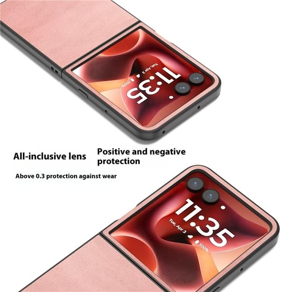SKALO Motorola Razr 60 Ultra 5G ABEEL PU-Læder Flip Cover - Pink