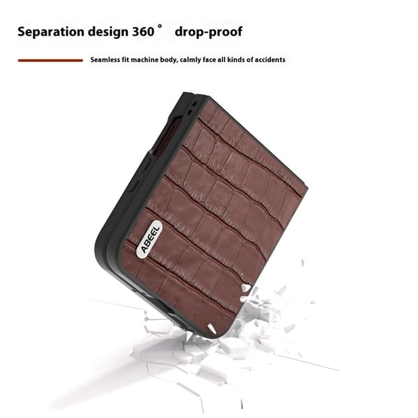 SKALO Motorola Razr 60 Ultra 5G ABEEL Krokodille Læder Cover - Brun