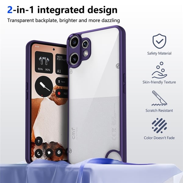 SKALO Nothing CMF Phone 2 Pro Matte Skin Touch Hybrid Cover - Lilla