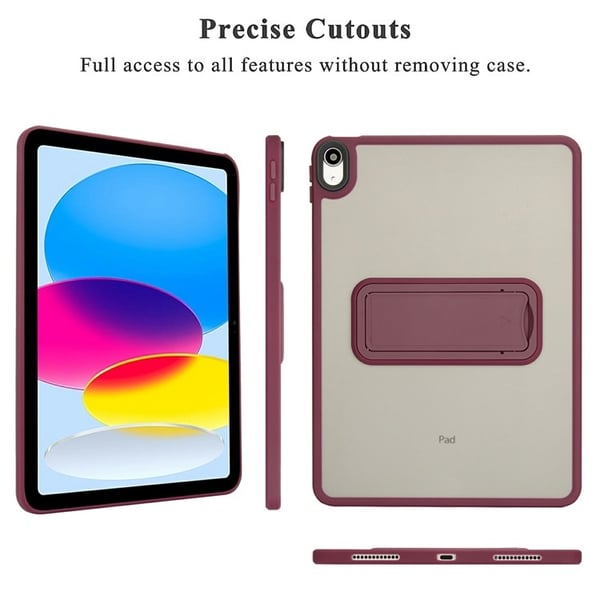 SKALO iPad 11" (2025) Color Hybrid Kickstand Cover - Vin rød