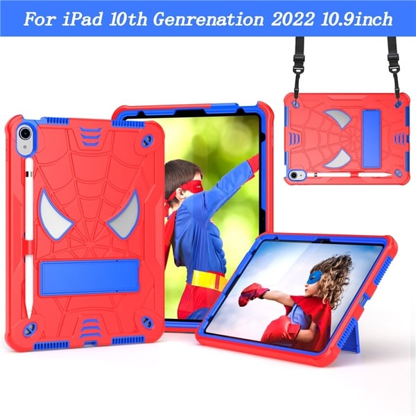SKALO iPad 11" (2025) Edderkoppespind Børnecover - Rød