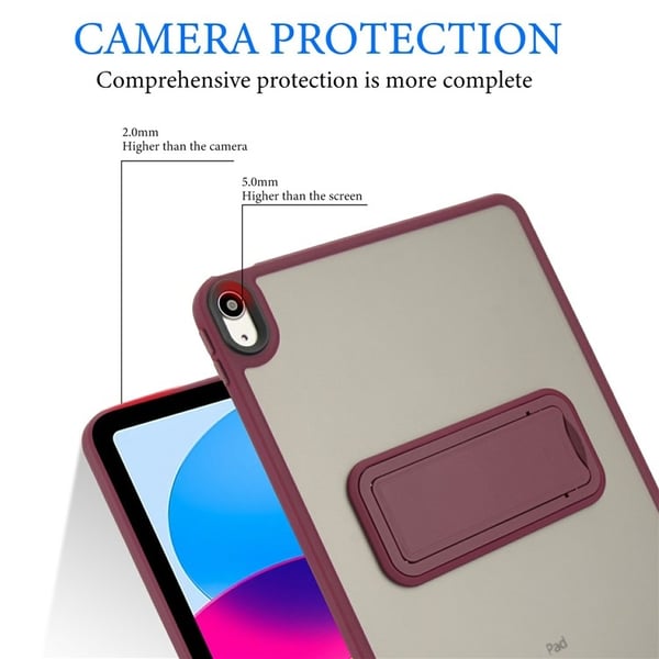 SKALO iPad 10.9 (2022) Color Hybrid Kickstand Cover - Vin rød