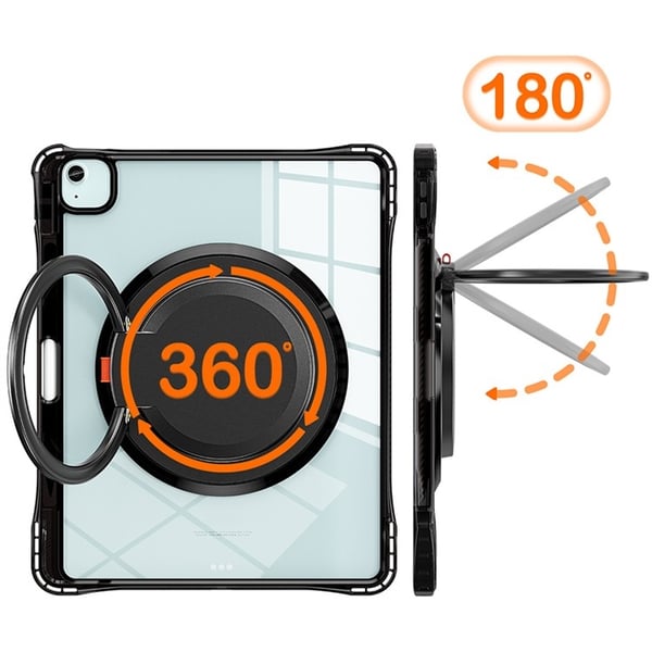 SKALO iPad Air 13 (2024) Ekstra Stødsikker Armor Ring Cover - Sort