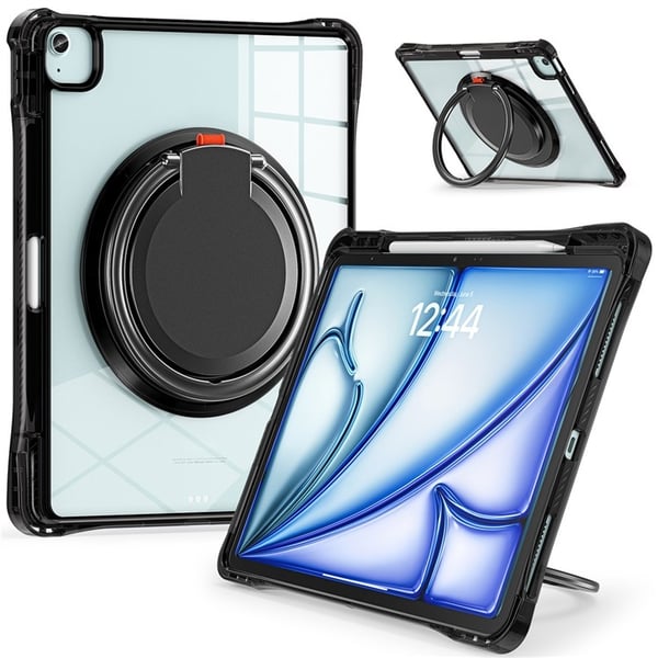 SKALO iPad Pro 12.9 (Gen 4/5/6) Ekstra Stødsikker Armor Ring Cover - Sort