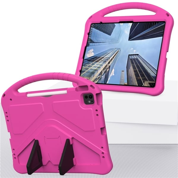 SKALO iPad Pro 13 (2024) Lasten suojakotelo, jossa on kahva ja jalusta - Pinkki
