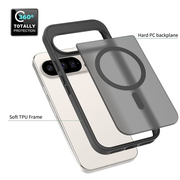 SKALO Google Pixel 10 Skin-touch Hybrid Cover - Sort