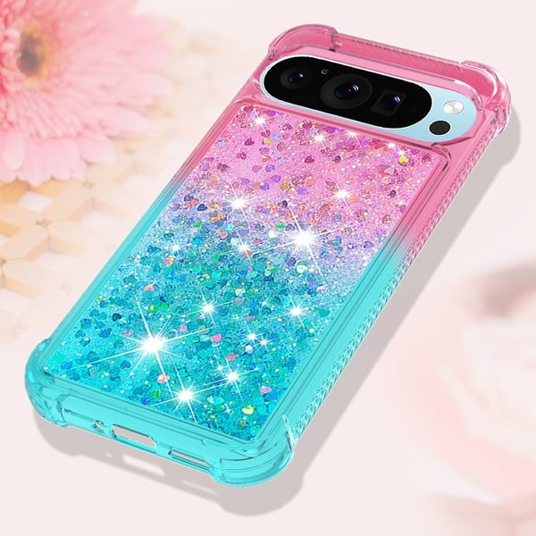 SKALO Google Pixel 10 Kviksand Glitter Cover - Pink-Turkis