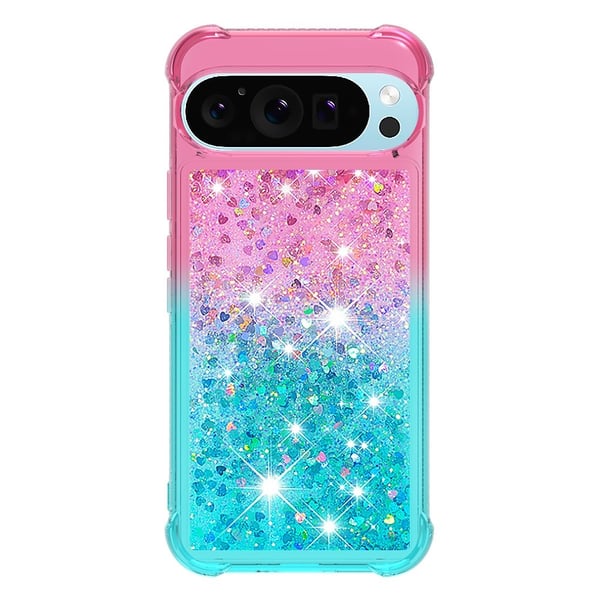 SKALO Google Pixel 10 Kviksand Glitter Cover - Pink-Turkis