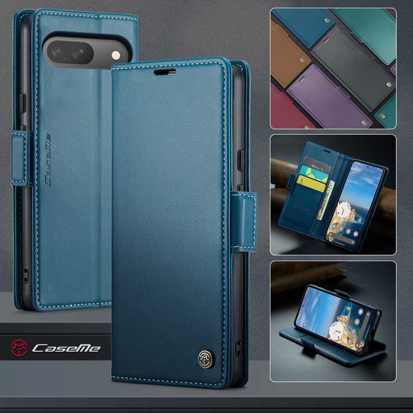 CaseMe Google Pixel 10 023 Series PU-Läder Flip Cover - Blå