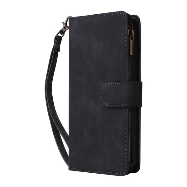SKALO Google Pixel 10 Zipper PU-læder Flip Cover - Sort