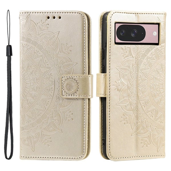 SKALO Google Pixel 10 Mandala Lompakkokotelo - Kulta