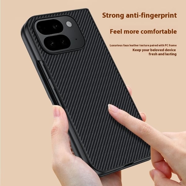 SKALO Google Pixel 10 Pro Fold Carbon Fiber Cover - Sort