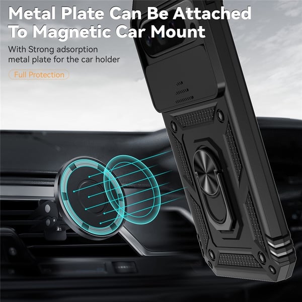 SKALO Google Pixel 10 Pro XL Armor Metalring Kameraskyder Cover - Sort