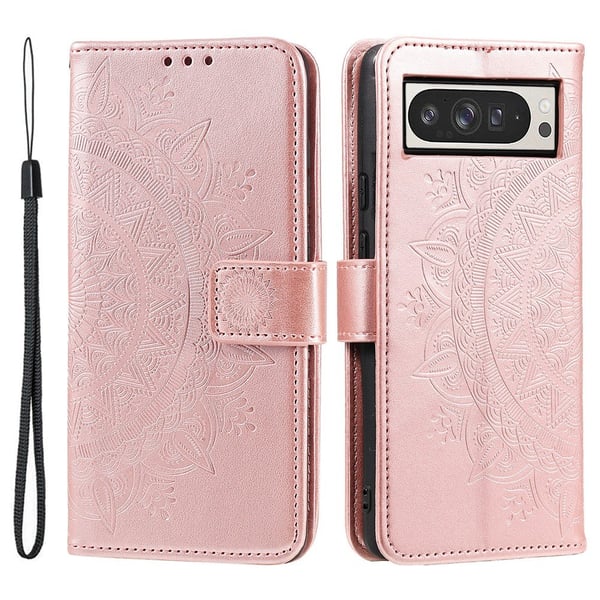 SKALO Google Pixel 10 Pro XL Mandala Lompakkokotelo - Ruusukulta