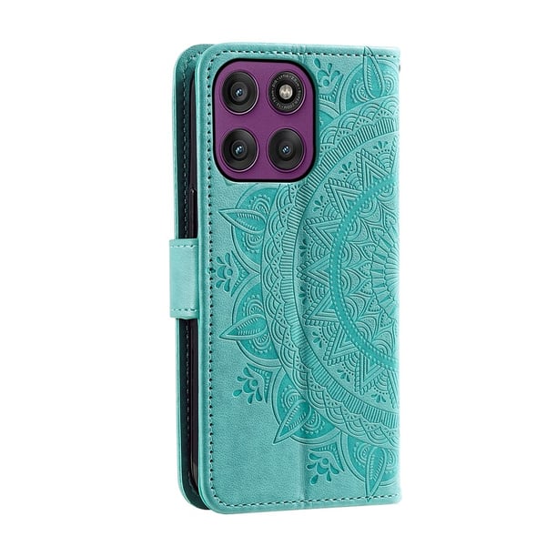 SKALO Motorola Moto G56 5G Mandala Flip Cover - Turkis