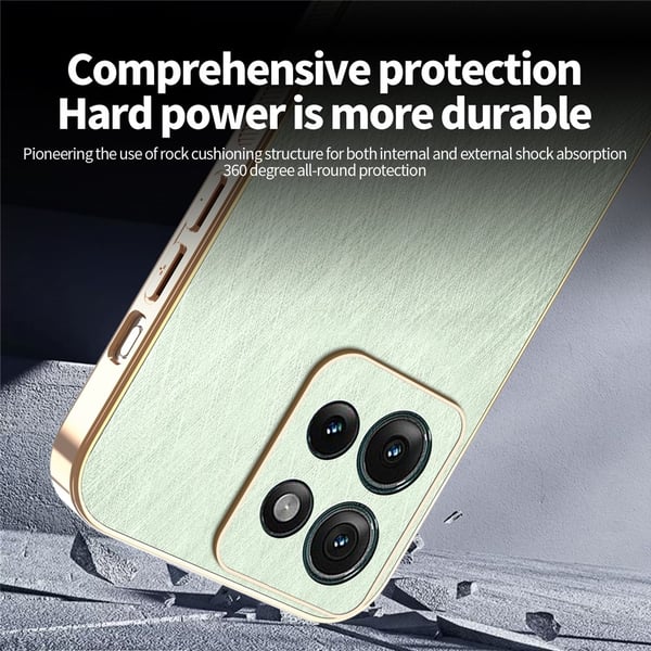 SKALO Motorola Moto G86 Power 5G KADEM Guldkant Cover - Grøn