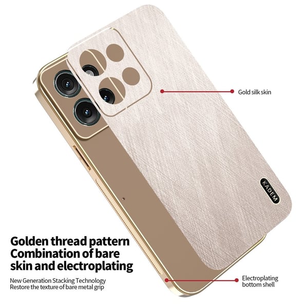 SKALO Motorola Moto G86 Power 5G KADEM Guldkant Cover - Guld