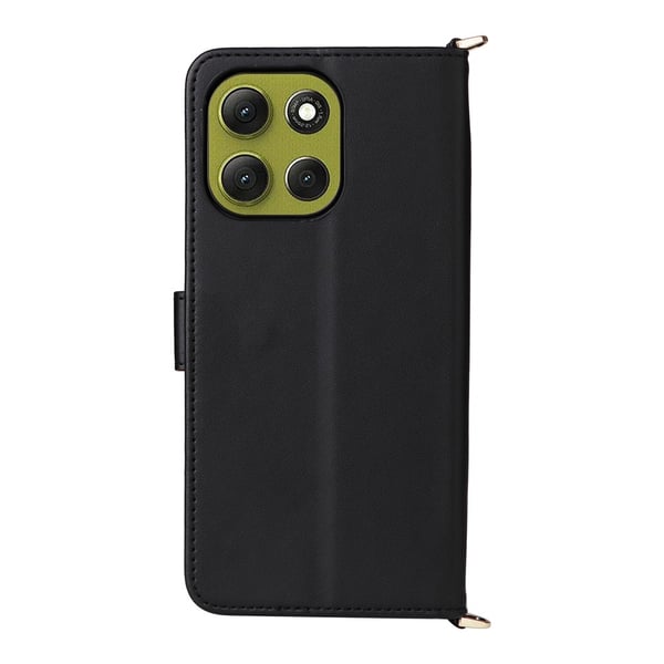 SKALO Motorola Moto G86 Power 5G PU-læder Big Wallet Axelrem Flip Cover - Sort