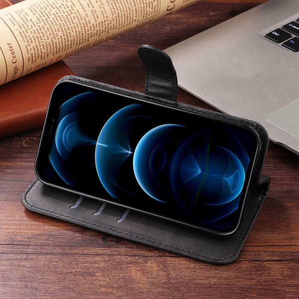 SKALO Motorola Moto G86 Power 5G Klassisk lynlås Flip Cover - Sort