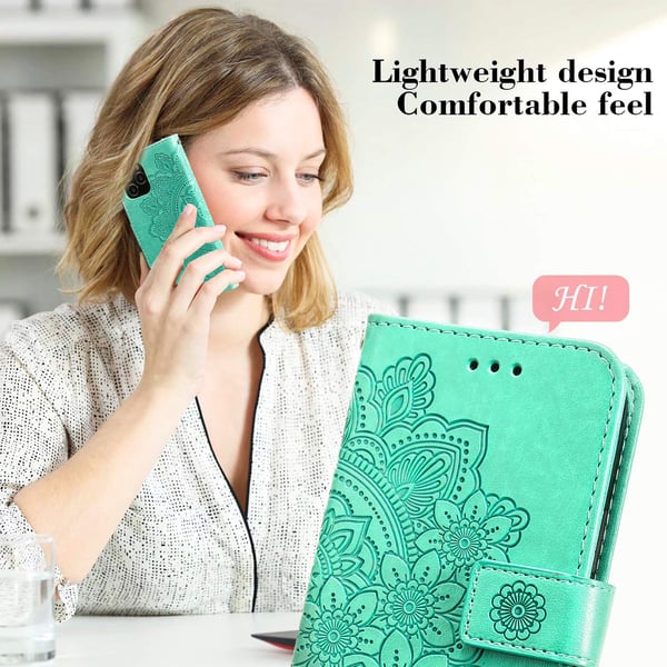 SKALO Motorola Moto G86 Power 5G Mandala Flip Cover - Turkis
