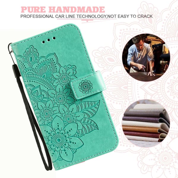 SKALO Motorola Moto G86 Power 5G Mandala Flip Cover - Turkis