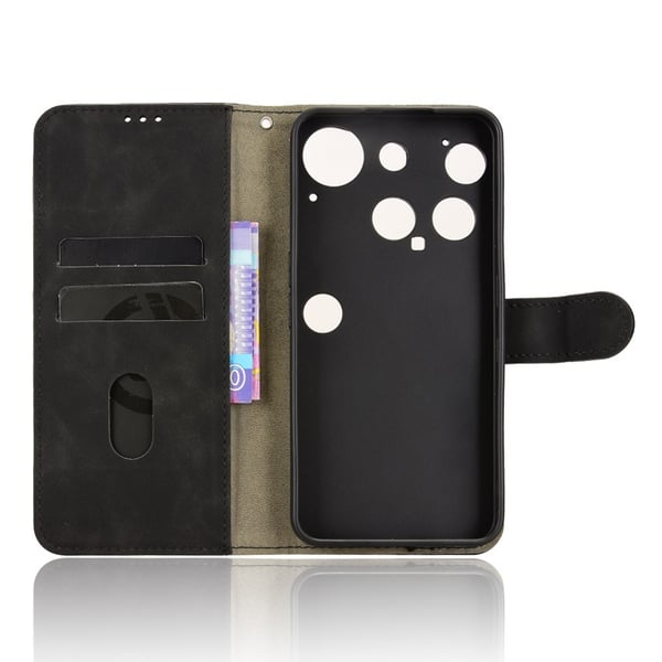 SKALO Nothing Phone (3) Mat PU-læder Flip Cover - Sort