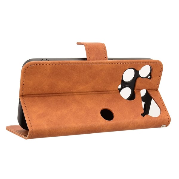 SKALO Nothing Phone (3) Mat PU-læder Flip Cover - Brun
