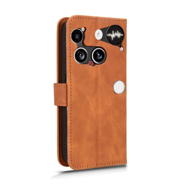 SKALO Nothing Phone (3) Mat PU-læder Flip Cover - Brun