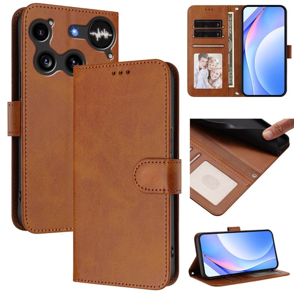 SKALO Nothing Phone (3) PU-Læder Flip Cover - Brun