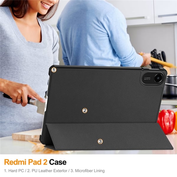 SKALO Xiaomi Redmi Pad 2 Trifold Cover - Sort