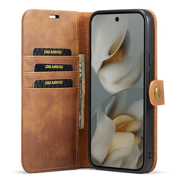DG MING Google Pixel 10 Pro 2-i-1 Magnet Flip Cover - Brun