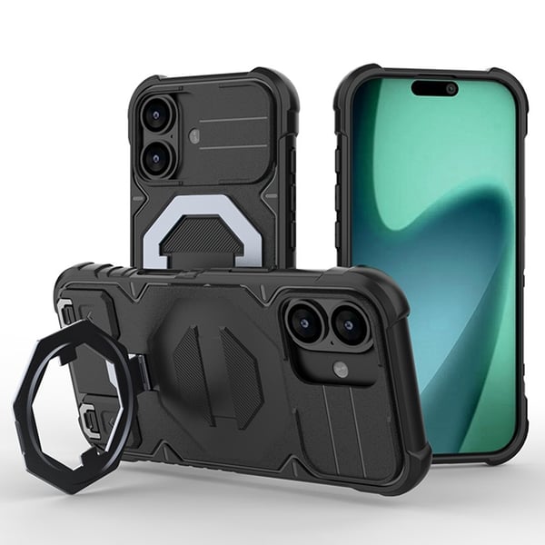 SKALO iPhone 17 Armor Matrix Suojakuori - Musta