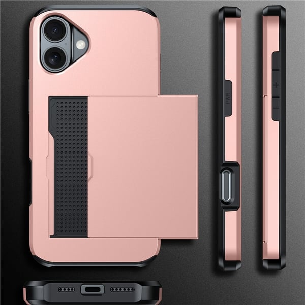 SKALO iPhone 17 Armor Kortholder Cover - Sort