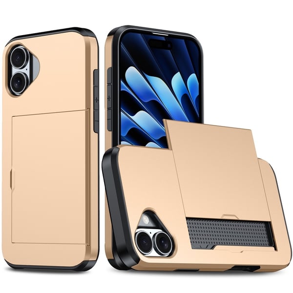 SKALO iPhone 17 Armor Kortholder Cover - Guld