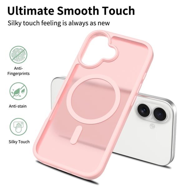SKALO iPhone 17 Skin-touch Hybrid Cover - Pink